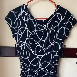 London Times Black and White Dress